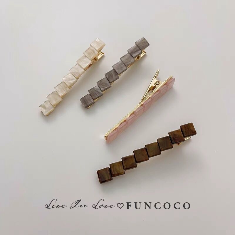 好搭显气质~小方块精致侧边发夹冷淡风掐头发的夹子适合短发头饰