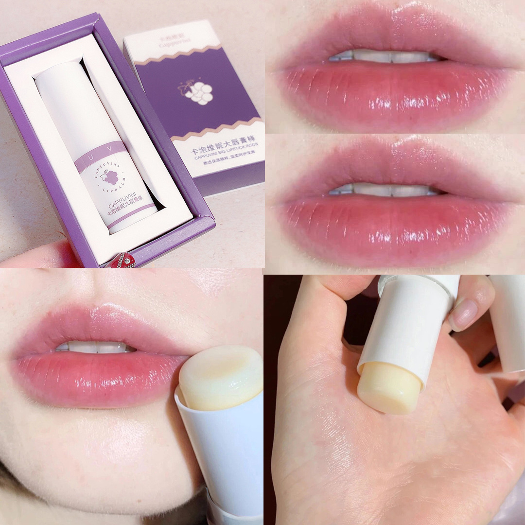 Cappuvini 8G Grape Big Lip Balm Stick Hydrating Moisturizing Lip Lip Guard Exfoliating Lip Care Lip Balm