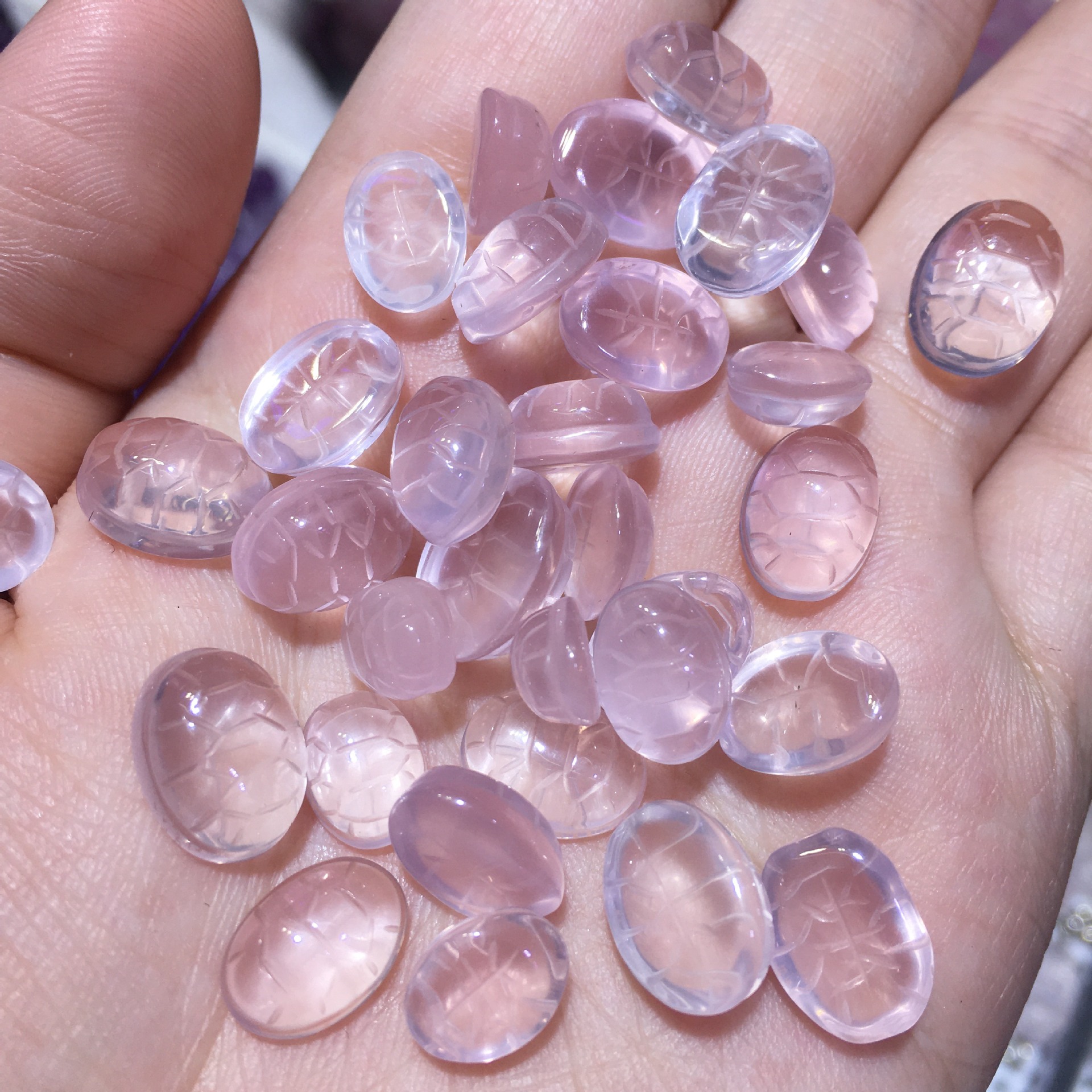 粉水晶富甲天下吊坠 晶体干净晶莹剔透 粉水晶龟壳配饰手链diy