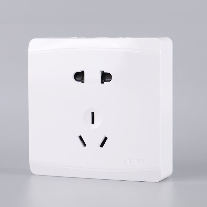 正泰1d系列照明双控86型明装开关空白面板白色十孔十五孔16a空调