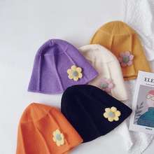 女童毛线套头宝宝时尚保暖盆帽3-5岁小孩毛线帽潮韩版儿童渔夫帽
