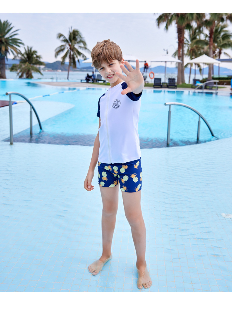 儿童泳衣小中大童男孩宝宝卡通时尚分体泳衣男童泳裤泡温泉游泳裤