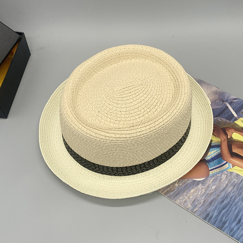 韩版新款草帽男女同款爵士帽英伦遮阳出游度假时尚礼帽潮帽跨境款
