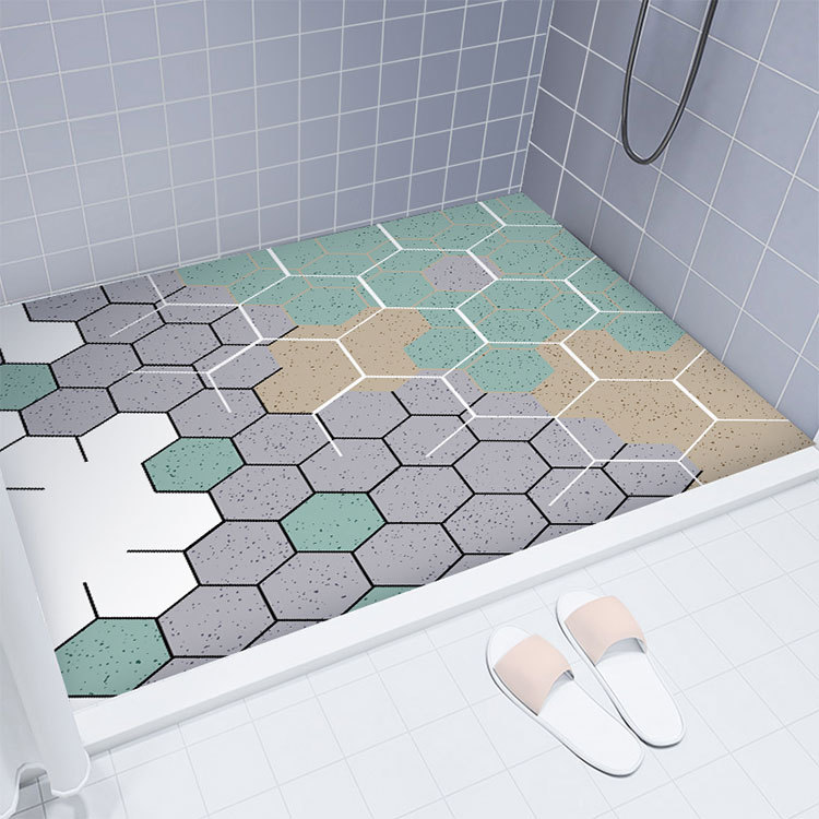 Bathroom Bathroom Anti-Slip Mats Mesh Bottom PVC Loop Floor Mat Permeable Shower Room Toilet Foot Mat Hollow-out Full Cover Drop-Resistant