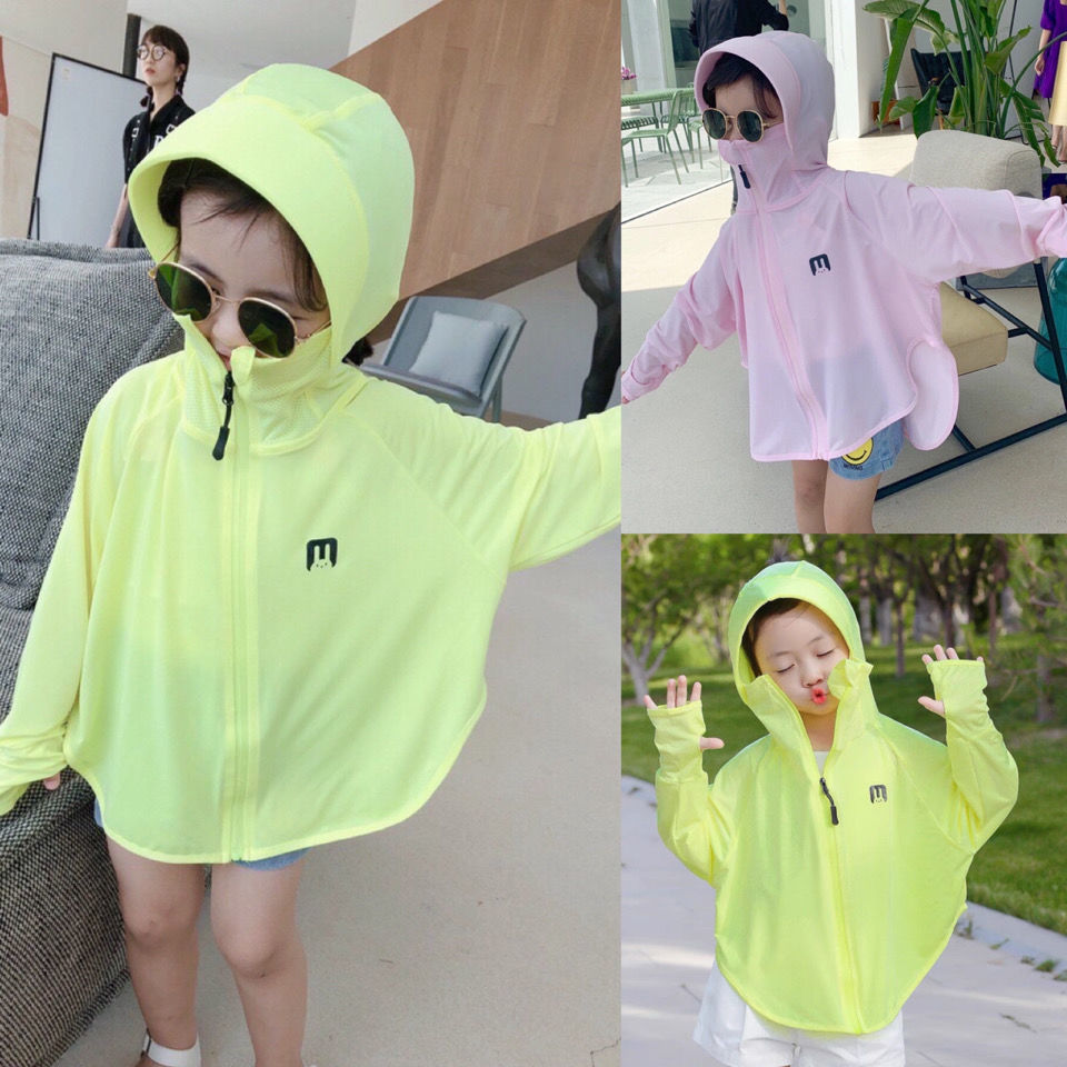 children‘s sun protection clothing summer hooded sun-proof top uv-proof thin ice silk children‘s sun protection clothing baby air conditioning shirt