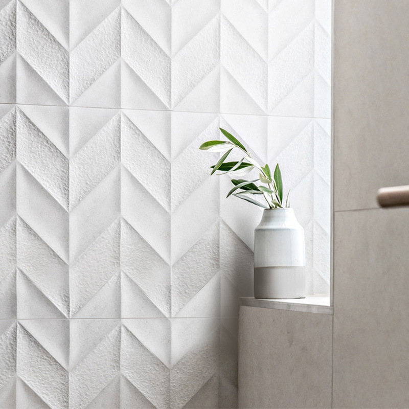 北欧轻奢卫生间瓷砖300x600白色浴室墙砖鱼骨纹背景墙阳台墙面砖