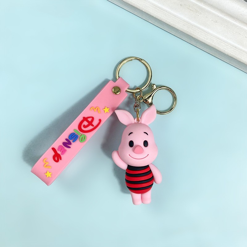 Creative Cartoon Little Bear Tigger Pig Keychain Cute Long Ear Donkey Key Chain Men and Women Handbag Pendant Wholesale