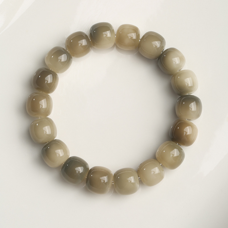 Natural Bodhi Bead Bracelet Smoky Gray Floating Flowers Bodhi Bracelet Crafts Buddha Beads Rosary High Throw Seiko Factory Direct Sales