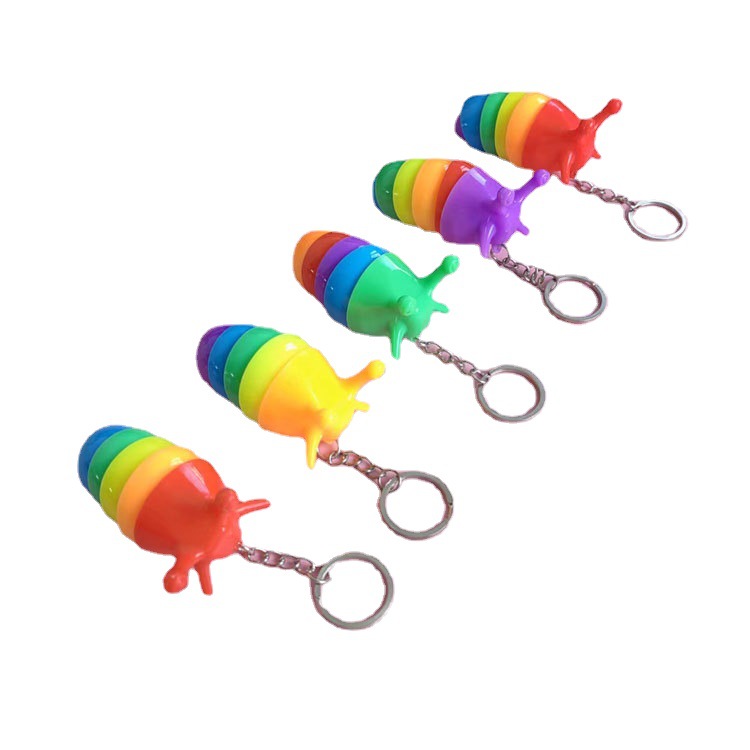 Factory Direct Sales Cross-Border Hot Mini Highlight Caterpillar Keychain Slug Puzzle Simulation Children's Toys