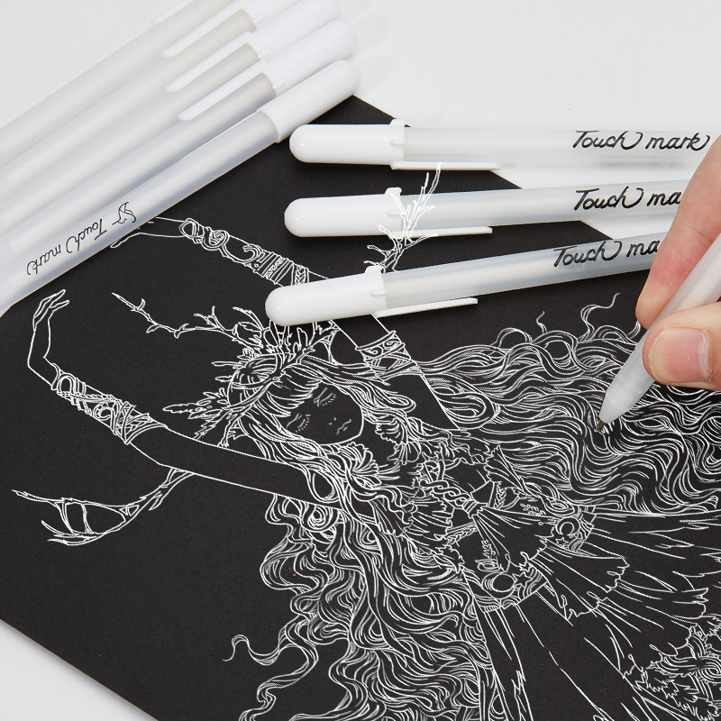 正品touch mark白色高光笔绘画笔手绘马克漫画美术生高光白笔素描