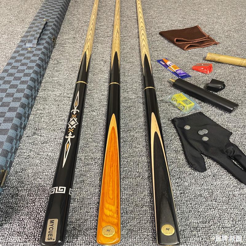 台球杆小头杆战神黑八九球斯诺克中头桌球杆中式黑8八手工杆套装