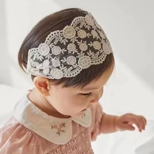 韩国婴儿蕾丝发带婴儿头饰女宝宝护卤门发带公主不勒头发饰蝴蝶结