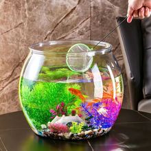 鱼缸透明PET微景缸办公桌面创意景观生态瓶水草缸小型乌龟迷你桌