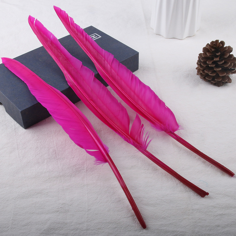 Factory Direct Sales Colorful Feather Goose Feather Humpback Knife Feather Feather Diy Ornament Feather Pen Wing Material