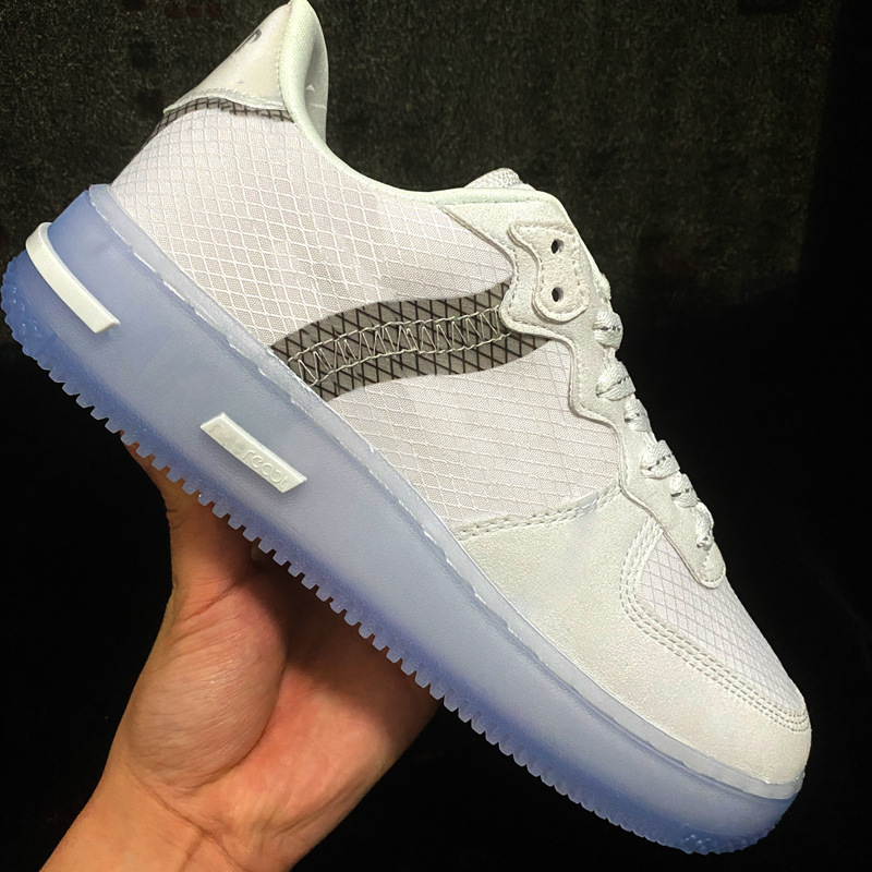 莆田鞋空军一号冰蓝骨白实体批发微商代理反光低帮运动休闲板鞋子