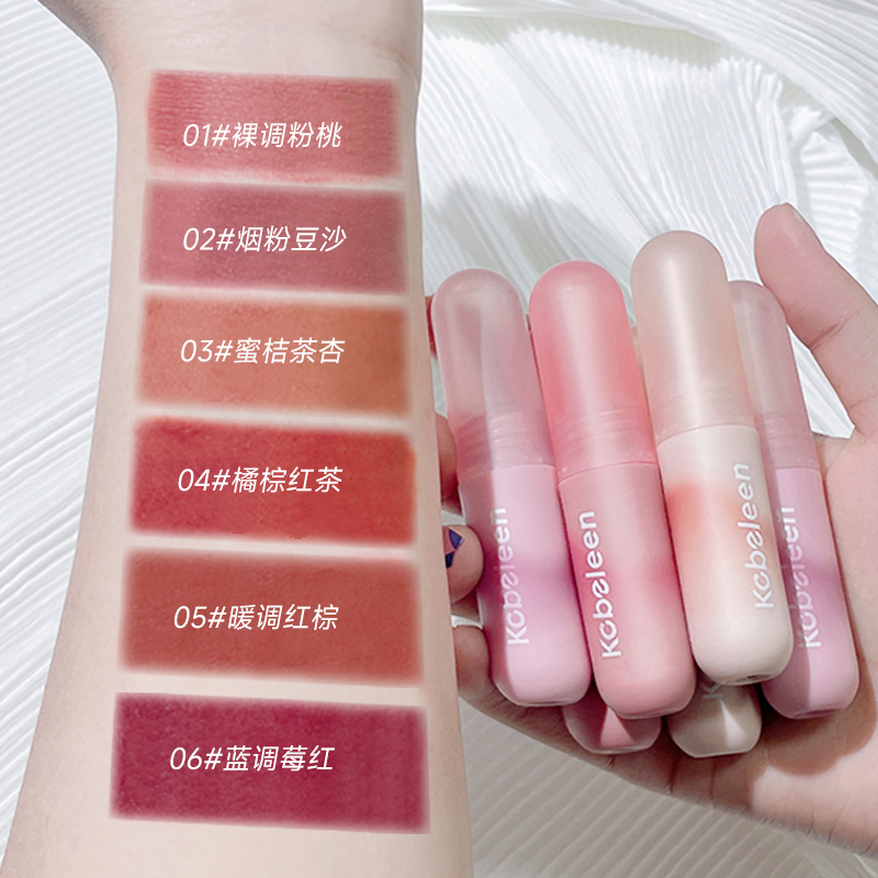 Kobeleen Small Paintball Small Colorful Egg Nude Lip Mud Lip Lacquer Matte Lip Gloss Student Lipstick Lip Glaze Lip Lacquer Wholesale Cross-Border