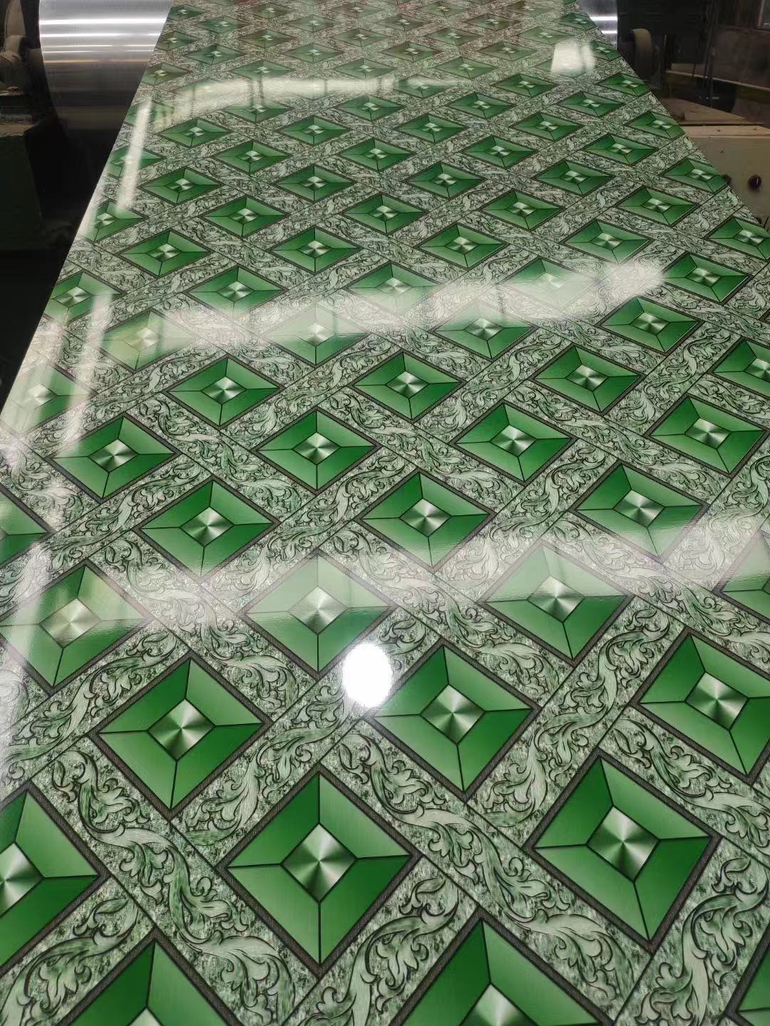 彩涂卷彩钢印花彩涂板sgcc品质小草木纹大理石纹彩涂板印花板