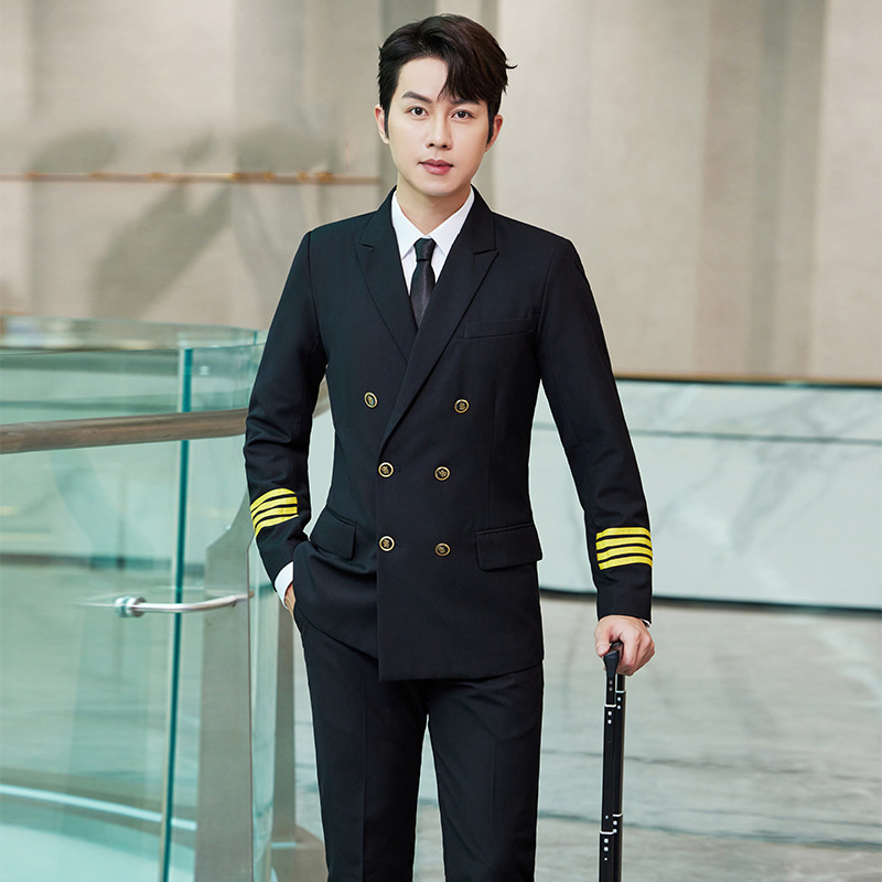 航空机长制服男飞行员空少套装国航民航工作服空乘外套年会礼服