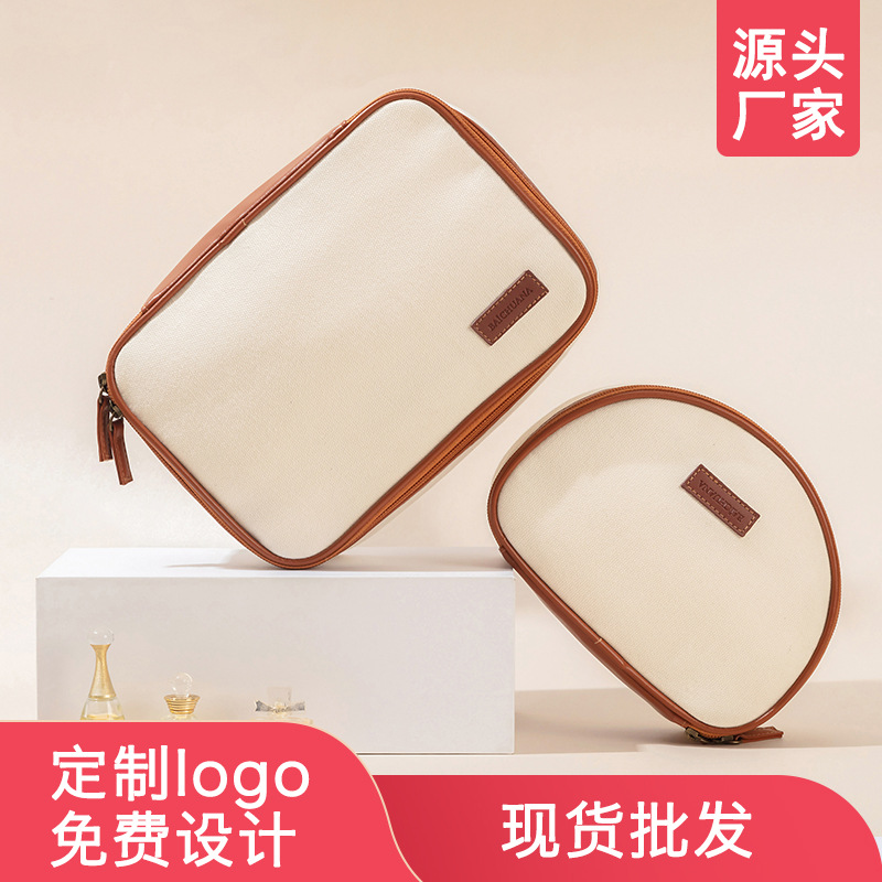 Fashion Wash Bag Customized Korean Travel Buggy Bag Skincare Storage Bag Exclusive for Cross-Border Canvas Makeup Bag