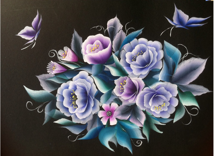 美甲彩绘笔 画花笔人体彩绘笔 双色花彩绘笔 大排笔 6支套笔批发