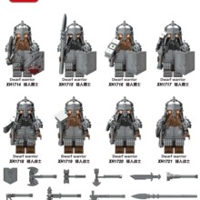 拼装益智儿童玩具欣宏XH0314中古系列矮人勇士战士小颗粒积木人仔