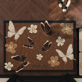 丝圈地垫中古风入户门地垫玄关进门耐磨防滑脚垫pvc可裁剪踩脚垫