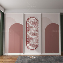 BH0D法式轻奢复古玻璃门贴纸遮丑衣柜推拉门翻新壁纸移门卧室改造