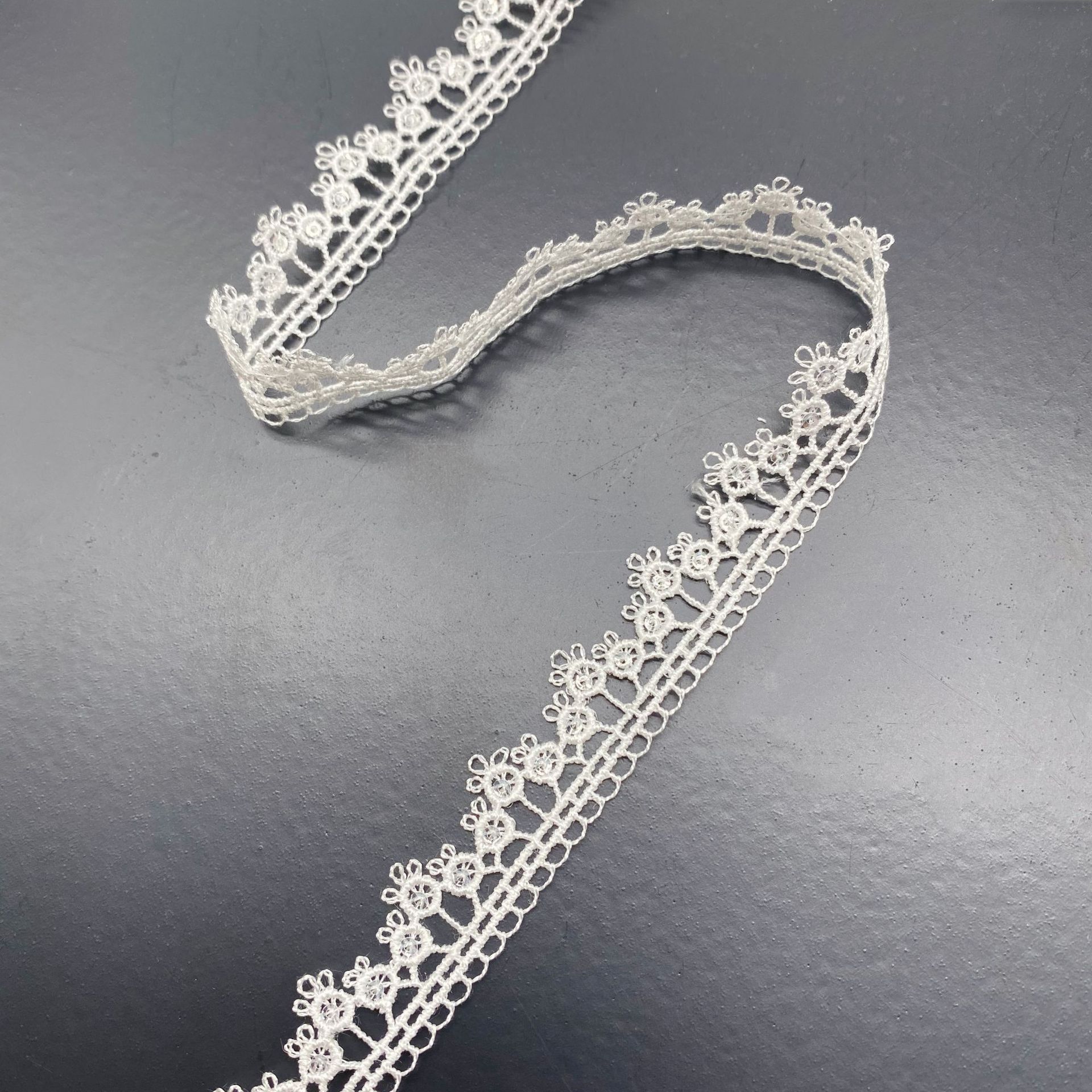 洛丽塔花边 连衣裙女装配饰裙边锁骨饰品单边镂空花朵 珠片花边