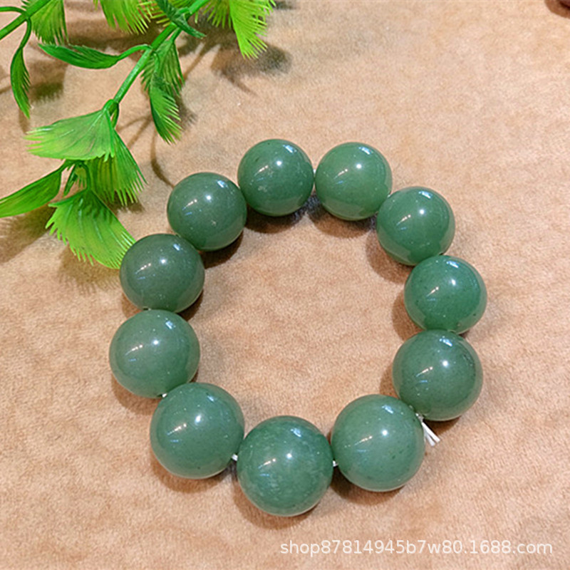 天然东陵玉手链20手串大珠子珠串绿色珠子手持珠链男直播珠-阿里巴巴