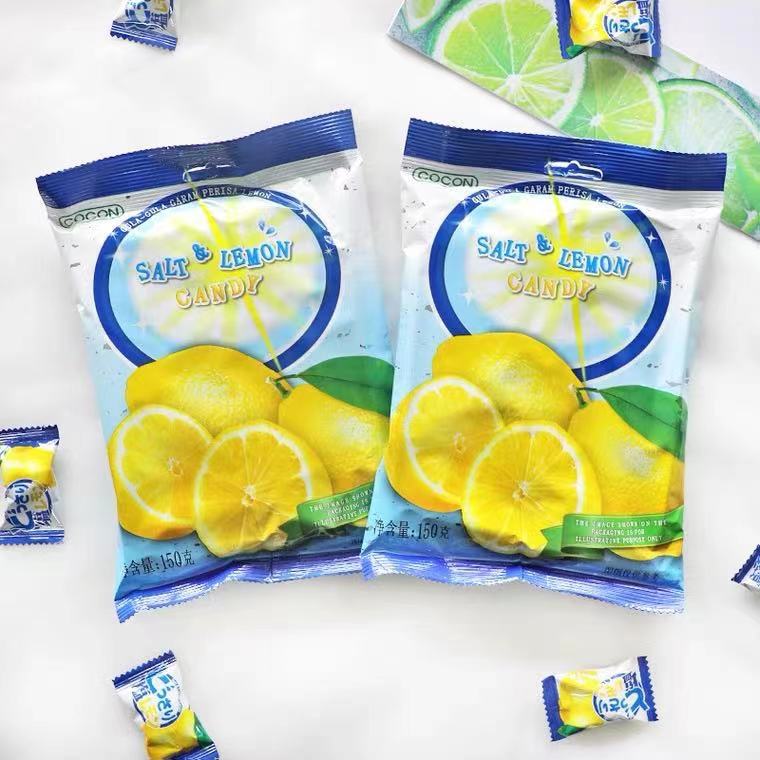 马来西亚糖果可康cocon咸柠檬糖海盐味硬质糖喜糖糖果零食150克