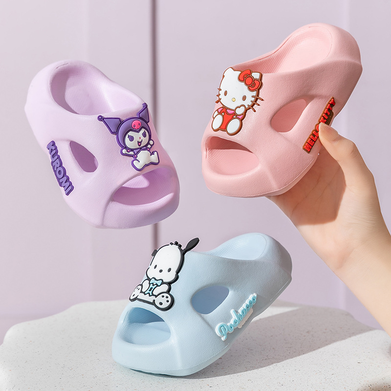 Sanrio New Children's Slippers Girl and Boy Cartoon Summer Soft Bottom Non-Slip Indoor Home Bath Slippers