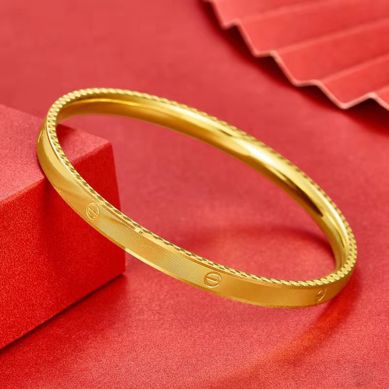 999千足金手镯5g工艺黄金手镯纯金女款手环生日礼物水贝黄金批发