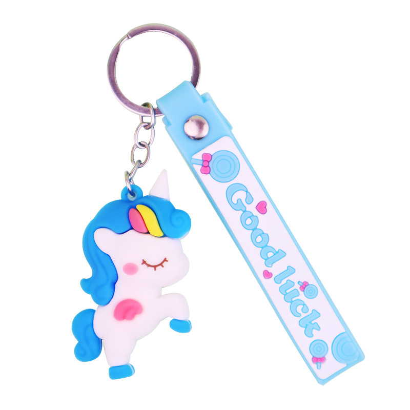 Fantasy Rainbow Unicorn Keychain Pendant Doll Accessories Car Key Chain Schoolbag Bag Charm Gift Wholesale