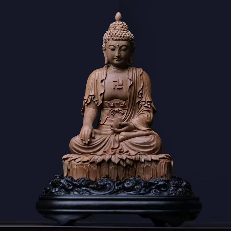 批发印度老山檀香释迦牟尼如来佛祖摆件工艺礼品佛室玄关摆设送礼