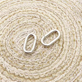 精品通体纯银光面万能扣椭圆长方形弹簧扣diy手工饰品扣配饰批发