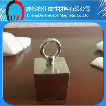 强磁钕铁硼打捞强力磁铁 钢套防撞吸铁石 圆形磁铁吊环吸盘-阿里巴巴