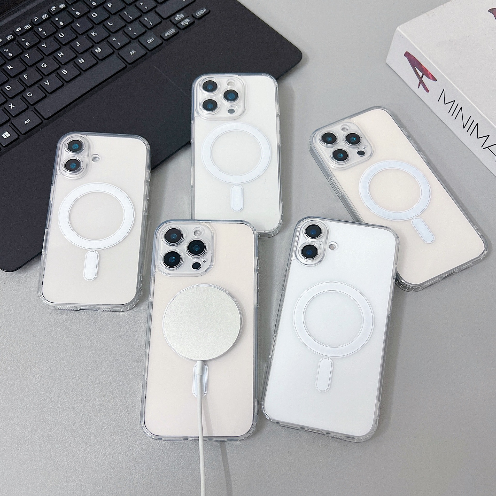 适用苹果17透明IphoneSE4精孔17promax磁吸手机保护镜头壳全包壳