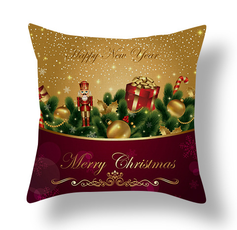 New Nordic Christmas Pillow Cover Snowman Santa Claus Peach Skin Fabric Pillow Sofa Bed Throw Pillowcase