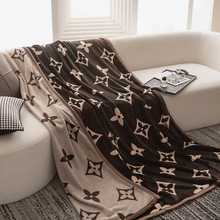 双面印花法兰绒毯子单双人盖毯珊瑚绒毛毯加厚冬季午睡毯现代简约