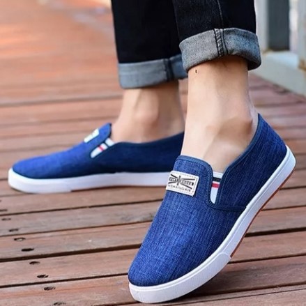 [] One Piece Dropshipping Old Beijing Sneakers Men's Denim Canvas Shoes Slip-on Male Student Shoes Casual and Comfortable