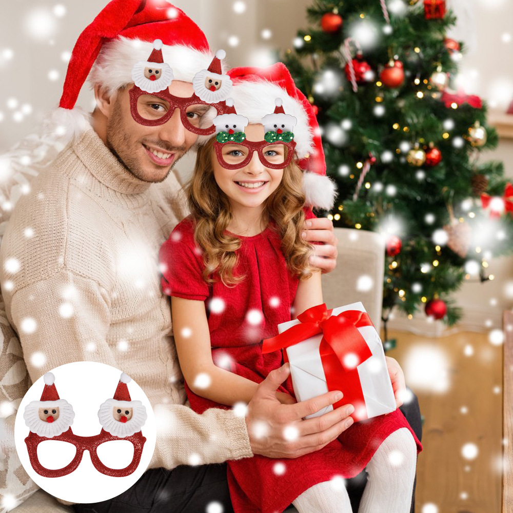 2023 New Christmas Decoration Glasses Adult and Children Christmas Party Decoration Props Old Man Snowman Glasses Frame