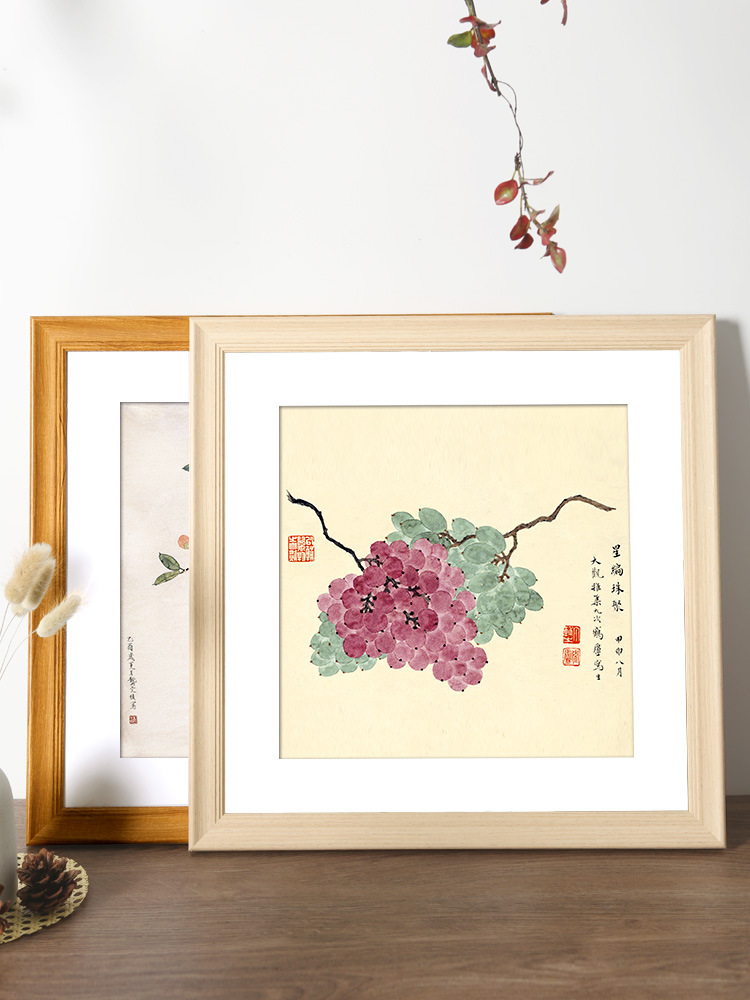 jih3批发国画装裱画框33cm38书法字画十字绣框架相框挂墙卡纸24寸