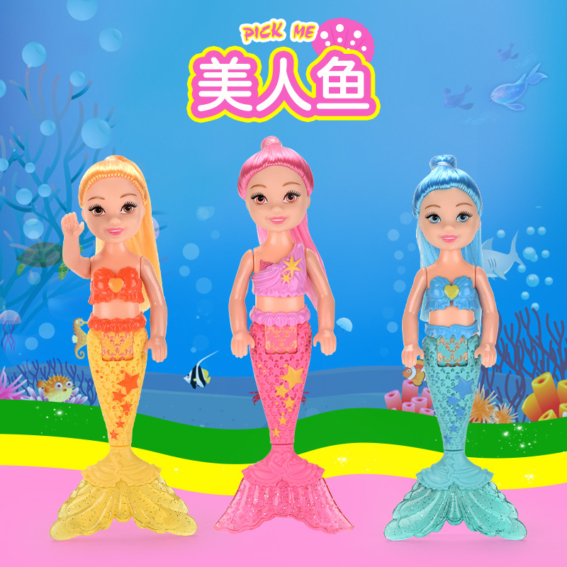 跨境美人鱼洋娃娃3儿童玩具4芭人鱼公主5女童女孩子6岁以上玩偶布-阿