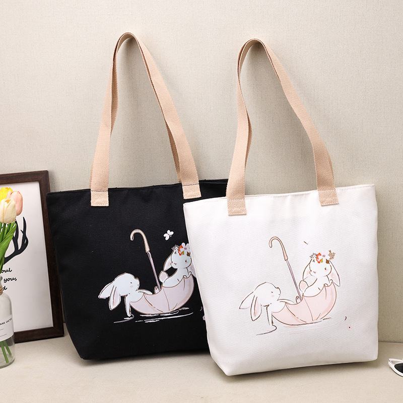 Creative New Casual Simple Women's Tote Large Capacity Printed Canvas Bag Commuting Fashion Shoulder Bag