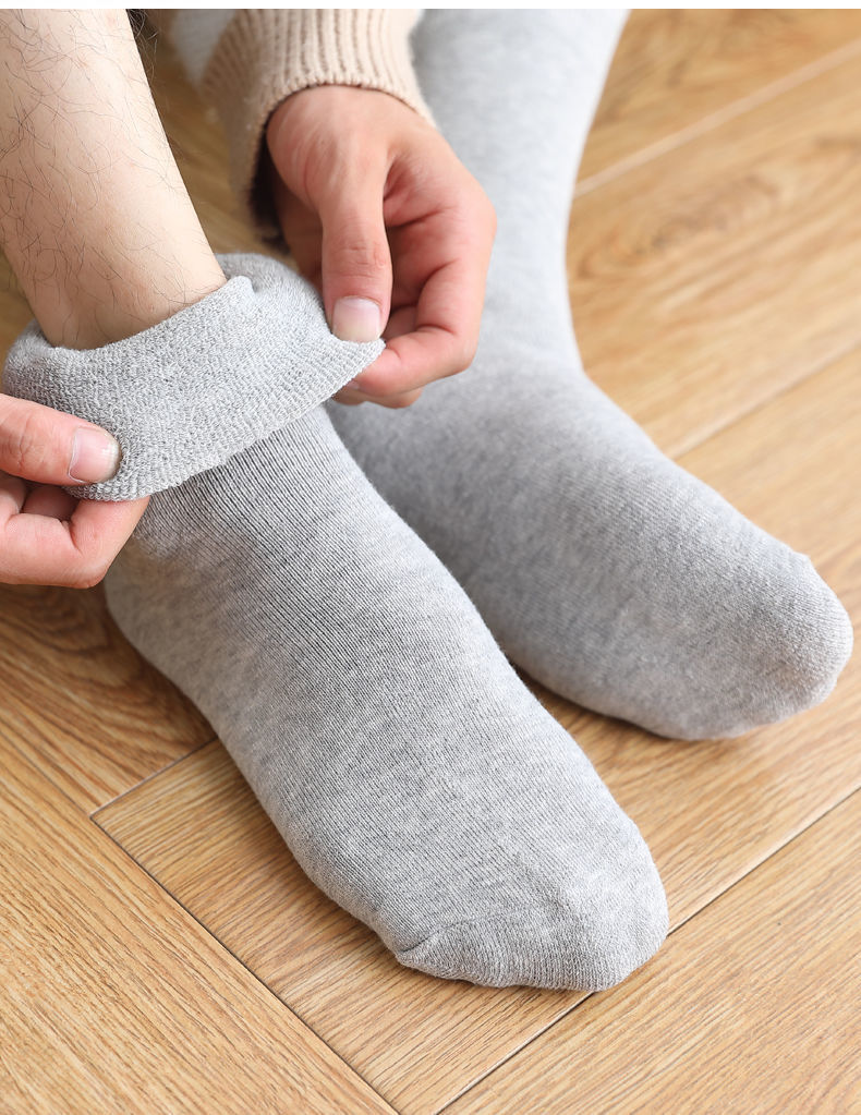 袜子男高筒秋冬季加绒加厚保暖男士棉袜毛巾底商务正装潮长筒袜