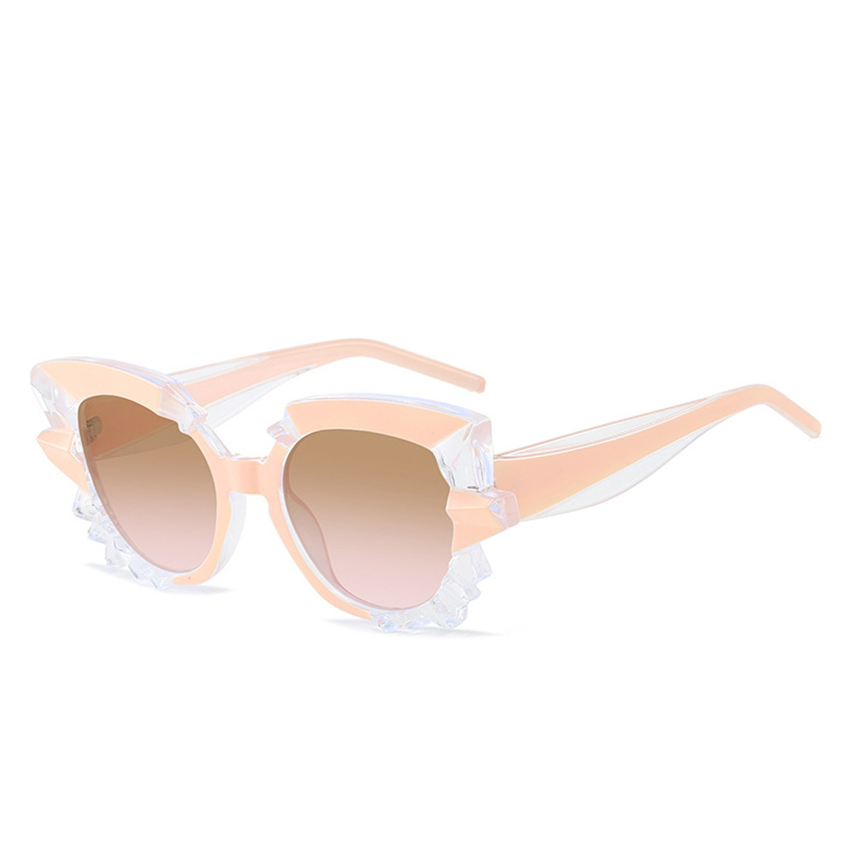 2024 Spot European and American Personalized Cat's Eye Gradient Sunglasses Women's High-Grade Polygon Angular Large Rim Sunglasses