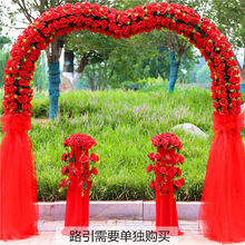 绢花拱门婚庆花门结婚庆典门新款绢花拱门铁艺幸福门