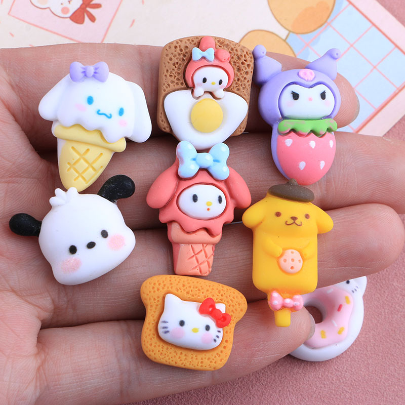 Candy Toy Bread Cake Dessert White Dog Melody DIY Phone Case Stationery Box Hairpin Ornament Resin Accessories