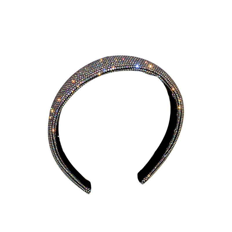 Full Diamond Super Shiny Elegant Headband Fashionable All-Match Colorful Crystals Hair Band Simple Personality Trendy Light Luxury Hair Accessories Wholesale