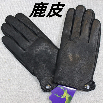 真鹿皮手套手套男士冬季保暖加厚款开汽车皮手套男进口手套潮